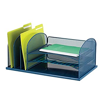【中古】【輸入品・未使用未開封】(3 Vertical/3 Horizontal Blue) - Safco Products 3254BU Onyx Mesh Desktop Organiser with 3 Vertical/3 Horizontal Sections Blue