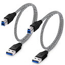 【中古】【輸入品・未使用】Besgoods 2?- Pack 1.5?Ft / 50?cm Braided USB 3.0ケーブル???A - to b-mal...