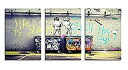 【中古】【輸入品・未使用】Banksey キッズ キャンバスウォールアート ホームインテリア ジークレーアートワーク 3パネル 枠張り フレーム入り すぐに掛け...
