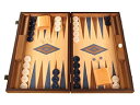 【中古】【輸入品・未使用未開封】Oak Wood Backgammon Set - Board Game - Large Brown / Blue