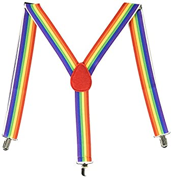 【中古】【輸入品・未使用未開封】アムスカンパーティーパーフェクトチームスピリットレインボーアダルトサスペンダー（1個）、マルチカラー、15.6 x 5.2