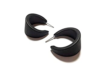 【中古】【輸入品・未使用】ブラック スモール マリリン フープ イヤリング | ジェットフロステッド ヴ..