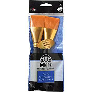 yÁzyAiEgpzPlaid Enterprises 50557E Enterprises Inc. 50557E Taklon Flat Brush Gold (2-Piece) 2/Pkg