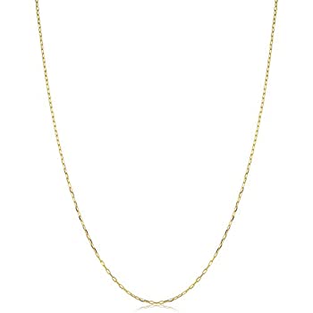 【中古】【輸入品・未使用】Kooljewelry 14Kイエローゴールド Forzentinaチェーンネックレス (0.5 mm 18インチ)