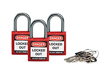 【中古】【輸入品・未使用】Brady 118953 Red Brady Compact Safety Lock - Keyed Alike (3 Locks) by Brady