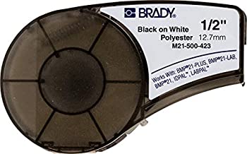 【中古】【輸入品・未使用】Brady M21-500-423 21' Length 0.5 Width B-423 Permanent Polyester Black On White Color BMP 21 Mobile Printer ID PAL And LABPAL Printer L