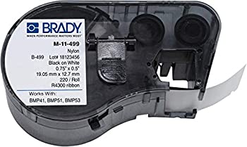 ͢ʡ̤ѡBrady M-11-499 Nylon Cloth B-499 Black on White Label Maker Cartridge 3/4 Width x 1/2 Height For BMP51/BMP53 Printers by Brady