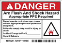 【中古】【輸入品・未使用】Brady 121137 Vinyl Film 3.5 x 5 Arc Flash & Shock Labels (Danger Pictogram) Black/Red/White On White 3.5 Height x 5 Legend Danger Arc