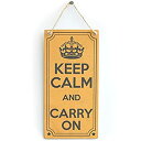 【中古】【輸入品・未使用】Meijiafei Keep Calm and Carry On - シャビーシックギフトサイン/飾り板 10インチ X 5インチ