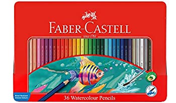 【中古】【輸入品・未使用】Faber Castell Watercolour Pencil Set of 36 Assorted Colour Tin Case