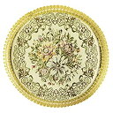 【中古】【輸入品 未使用】Wrapables Round Vintage Floral Placemat with Gold Embroidery 33cm Luxurious Floral Set of 2