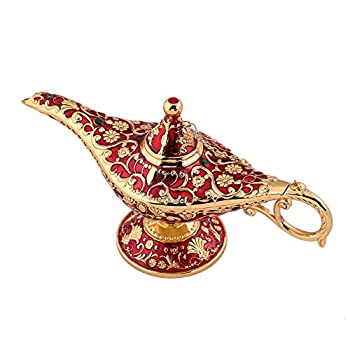 【中古】【輸入品・未使用】(Golden Red) - Collectable Rare Legend Aladdin Magic Genie Light Lamp Pot Classic (Golden Red)