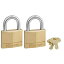 ڥݥȥå桪ۡšۡ͢ʡ̤̤(2 Pack) - Master Lock Padlock Solid Brass Lock 2.5cm - 1.4cm Wide 140T (Pack of 2-Keyed Alike)