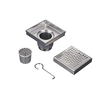 【中古】【輸入品・未使用】Oatey DSS4060R2 Designline ステンレススチール 正方形 DIY シャワー 排水溝 調節可能なレベリングフィートとヘアキャッチャー付き 6 x 6(3)
