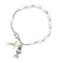 【中古】【輸入品・未使用】Childrens Girlsイミテーションパールロザリオブレスレットwith Chalice &クロスチャーム6?mmビーズ、クリスマスに、最初聖体、イースター、卒業