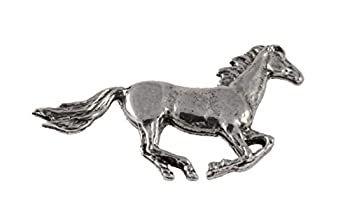 【中古】【輸入品・未使用】Horse Galloping M132 ピューター ラペルピン ブローチ ジュエリー メタリ..