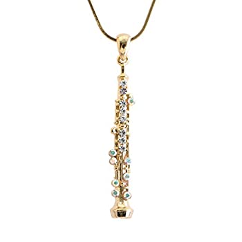 【中古】【輸入品・未使用】Spinningdaisyクリスタルオーボエ楽器ネックレス