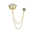 【中古】【輸入品・未使用】Knighthood メンズ ゴールデンスワロフスキークラウン 吊り下げチェーンブローチ付き ゴールド