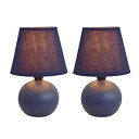 【中古】【輸入品・未使用】Simple Designs All The Ragesシリーズ 陶器製テーブルランプ 球形 イエロー LT2008-BLK-2PK ...