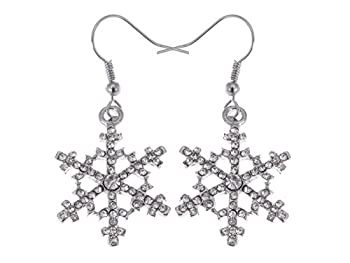 【中古】【輸入品・未使用】アリランクリスマス冬雪スノーフレークIce Coldクリスタルラインストーンダングルドロップイヤリング