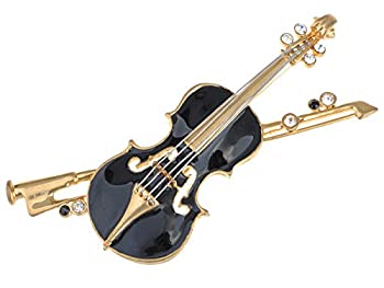 楽天アトリエ絵利奈【中古】【輸入品・未使用】Alilang Elegant Enamel Rhinestone Crystal Violin Bow Cello Fiddle Music Instrument Brooch Pin
