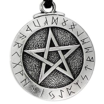 【中古】【輸入品・未使用】ルーン文字 星形五角形 大きなペンダント ペンダグラム ジュエリー ウイッカ ネックレス 古代スカンジナビアのペイガニズム ルーン