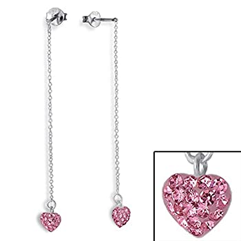 【中古】【輸入品・未使用】925スターリングシルバーDanglingライトローズクリスタルハートスタッドイヤリング16793 【中古】【輸入品・未使用】925スターリングシルバーDanglingライトローズクリスタルハートスタッドイヤリング16793
