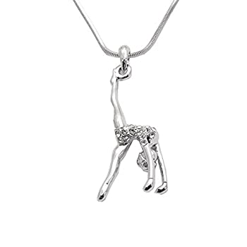 【中古】【輸入品・未使用】SpinningDaisy 体操ネックレス 銀メッキ シルバー