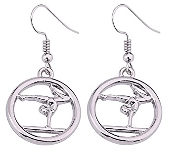 【中古】【輸入品・未使用未開封】Lemegetonオリンピックスポーツ体操ラウンドカットアウトチャームドロップイヤリングスポーツジュエリーレディース