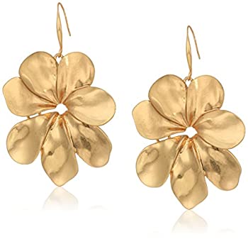 【中古】【輸入品・未使用】Robert Lee Morris Women's Sculptural Flower Gold Drop Earrings One Size