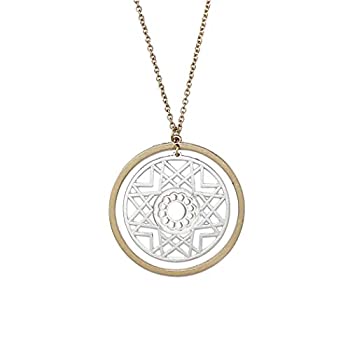 【中古】【輸入品・未使用】ローズマリー・コレクション2つトーンGeometric Starメダリオンペンダントネックレス ゴールド