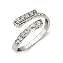 【中古】【輸入品・未使用】JewelryWeb ソリッド 925 スターリングシルバー エレガント 調節可能 キュービックジルコニア 折り返しつま先リング (7mmx15mm)(4)