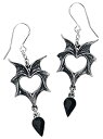 【中古】【輸入品・未使用】(Silver-coloured) - Alchemy Gothic Love Bats Earrings Silver-Coloured
