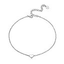 【中古】【輸入品・未使用】ChicSilver 925スターリングシルバー ミニマリスト ハート ラブ/ダビデの星 アンクレットブレスレット カスタムカップル/...