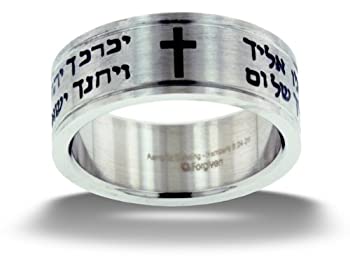 Rsha Forgiven jewelry-aaronic blessing-cross-starのdavid-stainlessスチールring-christianジュエリー