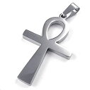 【中古】【輸入品・未使用】jonline24hステンレススチールメンズレディースエジプトAnkhクロスペンダントネックレス、18???26インチチェーン