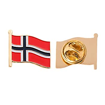 【中古】【輸入品・未使用】Norway Country エナメル製 金属製 お土産 帽子 メンズ レディース 愛国的 ノルウェー語 (波打つフラッグラペルピン)【メーカー名】Desert Cactus【メーカー型番】Country Flag...