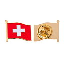 【中古】【輸入品・未使用】スイス国旗 ラペルピン エナメル 金属製 お土産 帽子 メンズ レディース 愛国 スイス (ウェービングフラッグラペルピン)