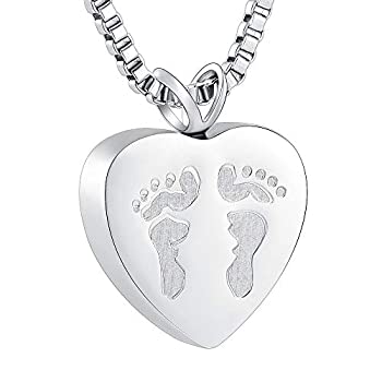 【中古】【輸入品・未使用】Always In My Heart 赤ちゃんの足 遺灰 形見 骨壺 ペンダント ネックレス 火葬 骨壺 メモリアルジュエリー