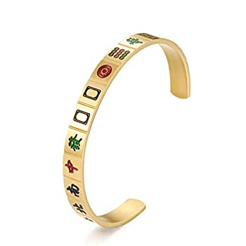 【中古】【輸入品・未使用】INRENG メンズ レディース ステンレススチール クリエイティブ 麻雀 カフバングル ブレスレット ラッキーマー ジョン 麻雀 パーソナライズジュエ 【中古】【輸入品・未使用】INRENG メンズ レディース ステンレススチール クリエイティブ 麻雀 カフバングル ブレスレット ラッキーマー ジョン 麻雀 パーソナライズジュエ