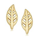 【中古】【輸入品・未使用】KoolJewelry ミニマリスト 14Kイエローゴールド 小さな葉 スタッド コンク 軟骨イヤリング(4)