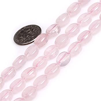 【中古】【輸入品・未使用】8x10mm Oval Gemstone Rose Quartz Beads Strand 15 Inch Jewelry Making Beads by Sweet & Happy Girl's Gemstone Art Beads