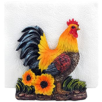 【中古】【輸入品 未使用】Decorative Rooster Napkin Holder Stand Sculpture for Figurines and Statues As Farm Country Kitchen Decor Table Centerpieces and Colle