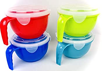 楽天アトリエ絵利奈【中古】【輸入品・未使用】Soup Bowl with Handle and Snap Lock Vented Cover Set （4 Pack）