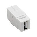 【中古】【輸入品・未使用】Tripp Lite USB 2.0 All-in-One Keystone/Panel Mount Coupler (F/F) White - USB adapter - USB (F) to USB (F) - USB 2.0 - molded - white(2)