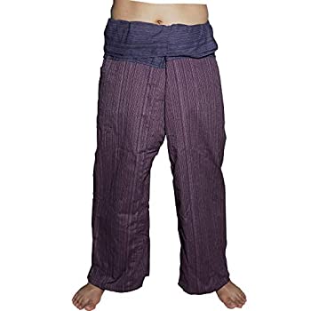 yÁzyAiEgpzBEST Thai Fisherman Pants Yoga Trousers Free Size Cotton Blue and Maroon 2 TONE