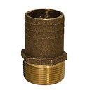 【中古】【輸入品・未使用】GROCO 1 NPT x 1-1/8 ブロンズフルフローパイプからホースストレートフィッティング
