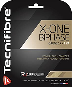 【中古】【輸入品・未使用未開封】テクニファイバー(Tecnifibre) テニス ガット エックスワン バイフェイズ X-ONE BIPHASE 12m ゲージ1.24mm ナチュラル TFG901