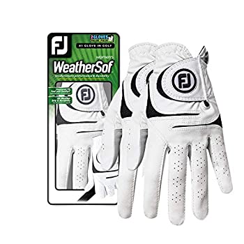 【中古】【輸入品・未使用】FootJoy レディース WeatherSofゴルフグローブ 2個パック ホワイト Lサイズ 左手用