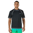 【中古】【輸入品・未使用】Speedo メンズ UV スイムシャツ 半袖 ゆったりフィット イージーTシャツ M ブラック(4)